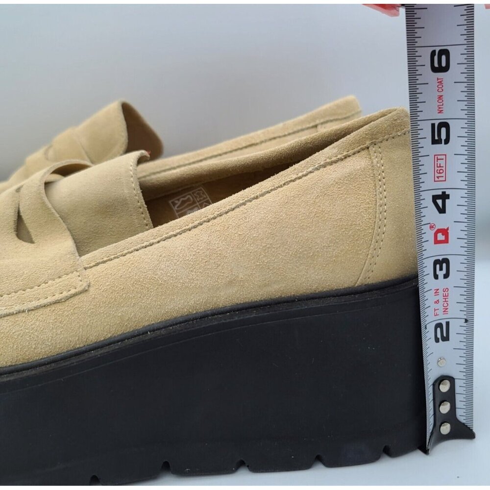 Free People Nico Platform Loafers Cappuccino Suede US 10/EU 41 Chunky Wedge NWOB - Picture 8 of 13